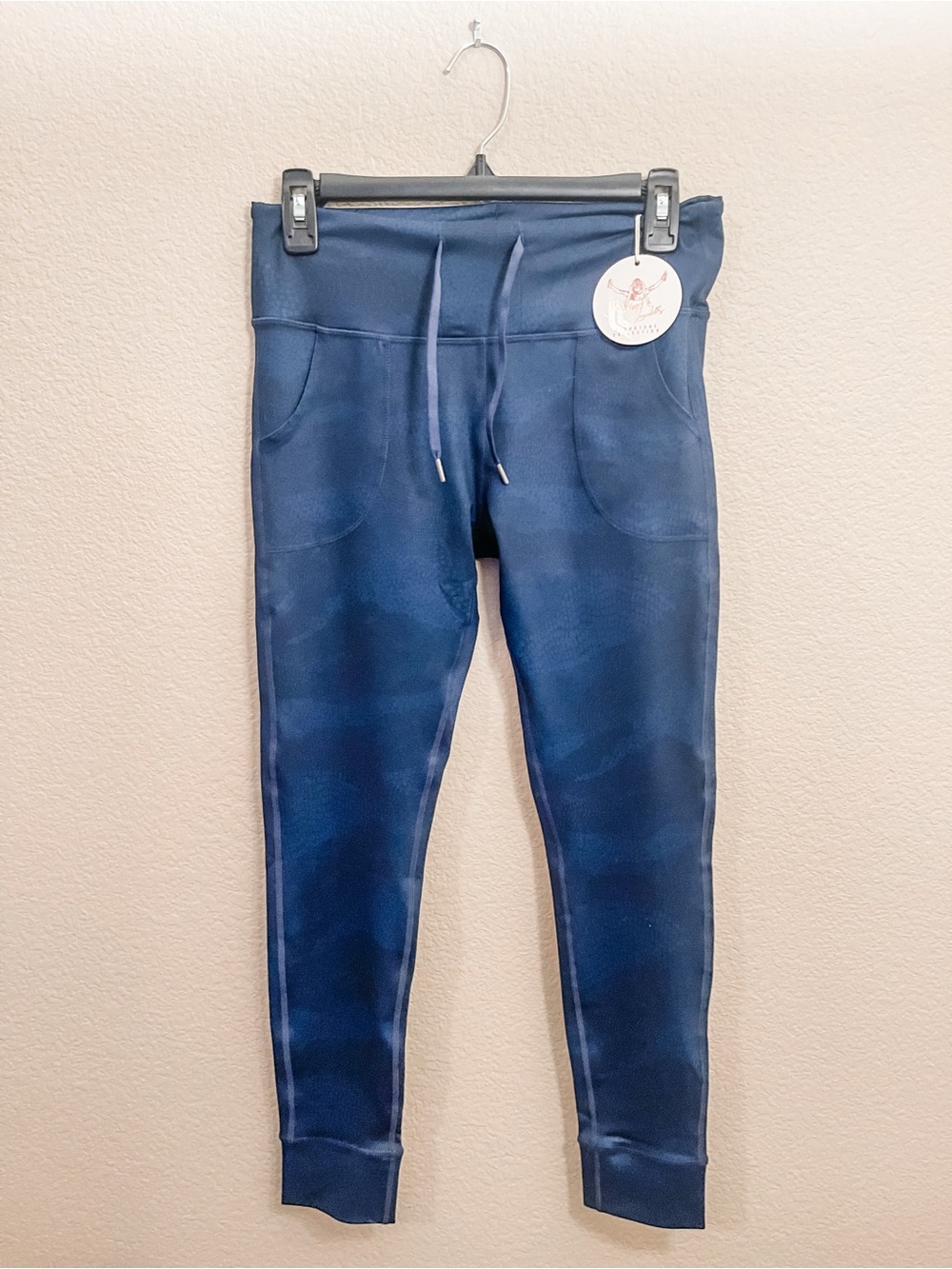 Woman’s  Navy Blue Jogger Pants with Drawstring — Unbranded
